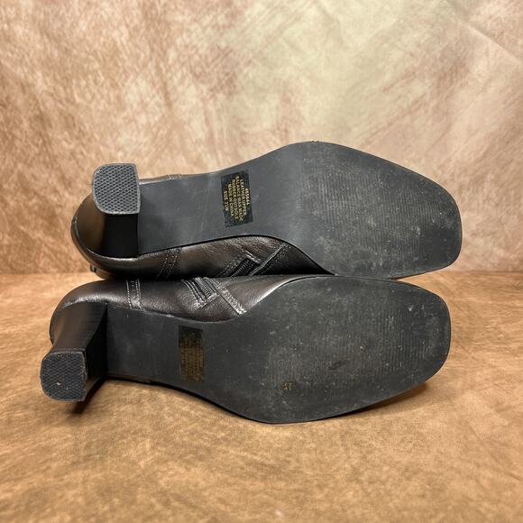 AJ Valenci Victorian Style Lace Up Heeled Boots Gray Leather Steampunk Gothic - Picture 6 of 13